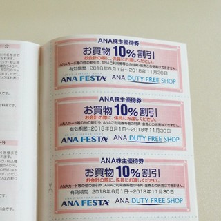 ANA 10%　お買い物割引券　3枚(ショッピング)