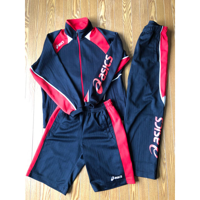 asics(アシックス)のasics アシックス ジャージ 3点セット 140 キッズ/ベビー/マタニティのキッズ服男の子用(90cm~)(その他)の商品写真