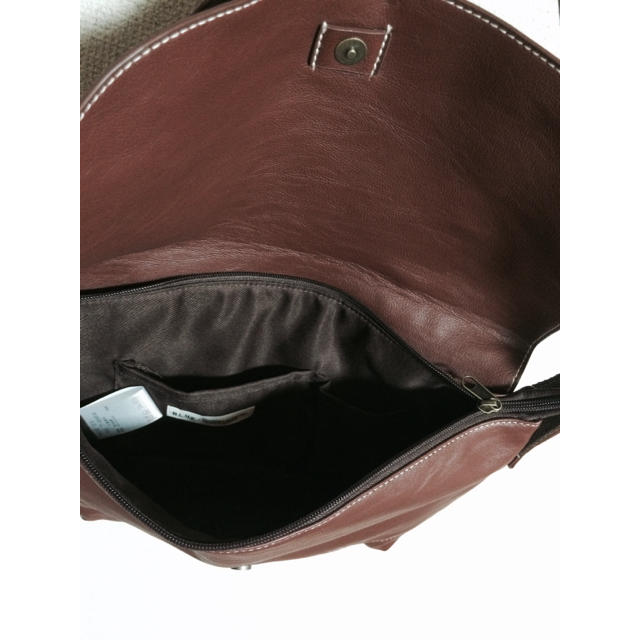 SM2(サマンサモスモス)のSM2/B.L.U.E.☆合皮ステッチショルダーバッグ✳︎新品タグ付き・ブラウン レディースのバッグ(ショルダーバッグ)の商品写真