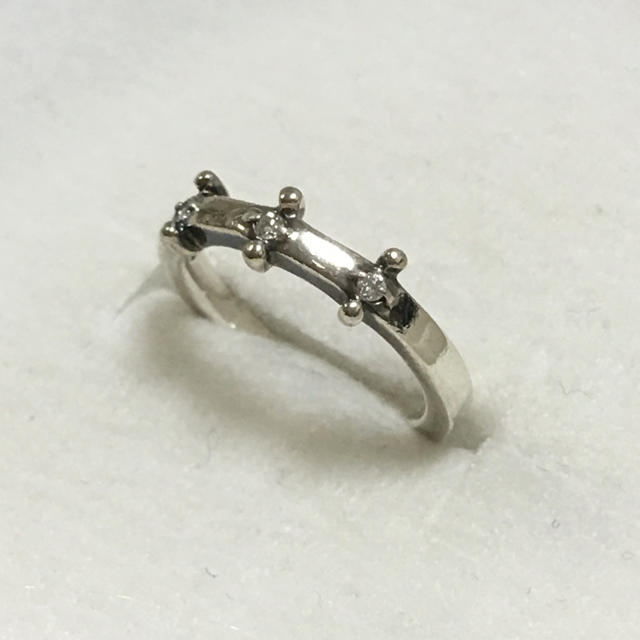 agete(アガット)のアガット シルバーリング  ダイヤ0.03ct 3号 刻印有 レディースのアクセサリー(リング(指輪))の商品写真