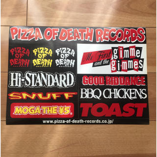 ハイスタンダード(HIGH!STANDARD)のPIZZA OF DEATH RECORDS 非売品 ステッカー(ミュージシャン)