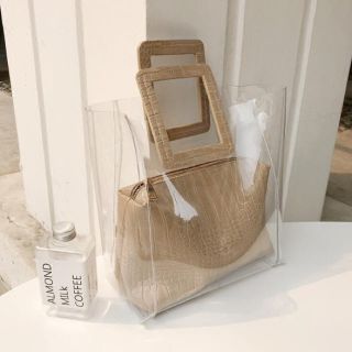 ザラ(ZARA)の【期間限定SALE】クロコ型押し風レザー*おしゃれクリアバック(トートバッグ)