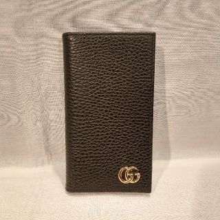 グッチ(Gucci)の【新品未使用】グッチ　GGマーモント　手帳型iPhone7/8用ケース　ブラック(iPhoneケース)