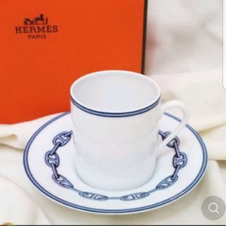 エルメス(Hermes)の【美品】【未使用品】エルメス　シェーヌダンクル　カップ&ソーサー ブルーデミタス(食器)