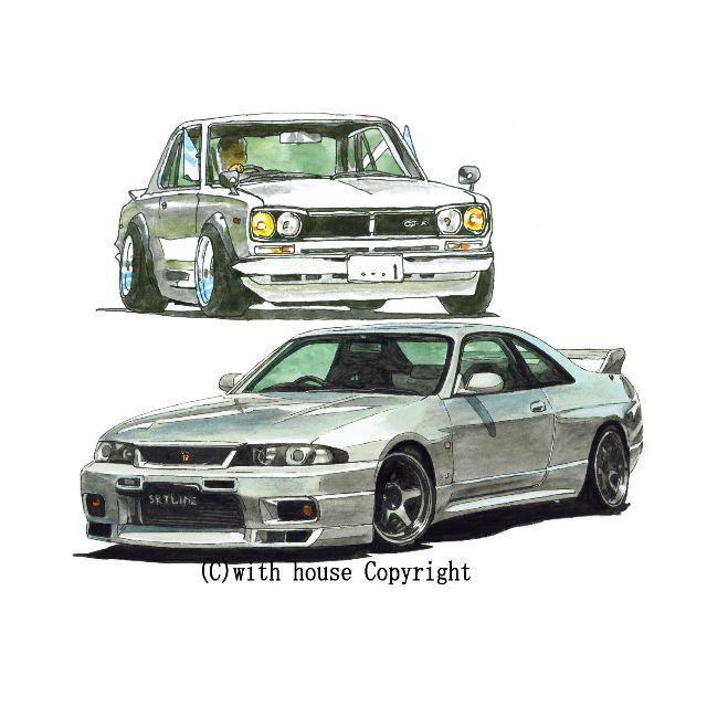 NC-501 GT-R/GT-R R33限定版画直筆サイン額装済●作家 平右ヱ門