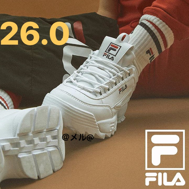 26.0cm FILA DISRUPTOR2 白フィラ 厚底スニーカー 新品