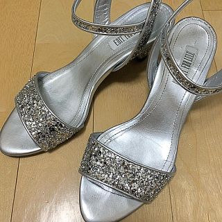 エディットフォールル(EDIT.FOR LULU)のEDIT.FOR LULU グリッター サンダル size36 シルバー(サンダル)