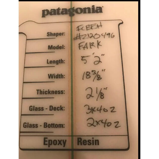 patagonia - FCD surfboards FARK 5'2 パタゴニア 超美品の通販 by