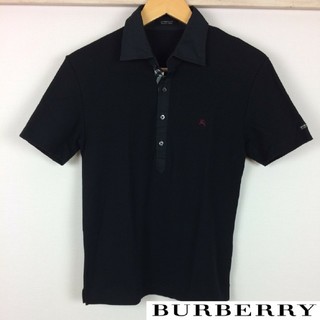 バーバリーブラックレーベル(BURBERRY BLACK LABEL)の美品 BURBERRY BLACK LABEL 半袖ポロシャツ ブラック 2(ポロシャツ)