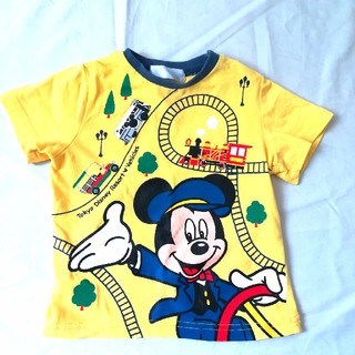 ディズニー(Disney)の90cm☆DisneyミッキーマウスTシャツ☆黄色イエロー☆ディズニーリゾート(Tシャツ/カットソー)