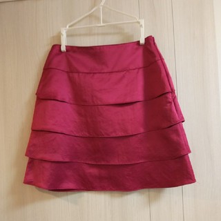 トゥエルブアジェンダ(12Twelve Agenda)の日本製 ピンク フリルスカート Sサイズ(ひざ丈スカート)