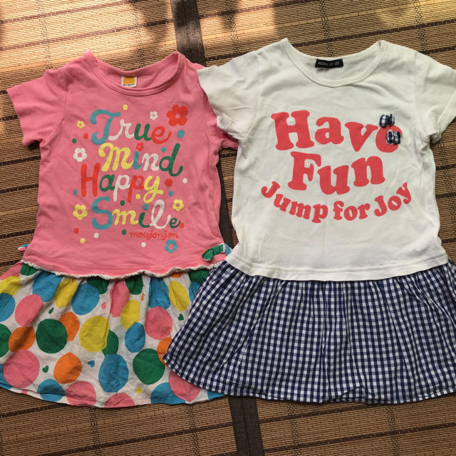 mou jon jon(ムージョンジョン)の120 ワンピース ２枚セット キッズ/ベビー/マタニティのキッズ服女の子用(90cm~)(ワンピース)の商品写真