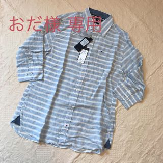 トミーヒルフィガー(TOMMY HILFIGER)の新品トミーヒルフィガー★ストライプリネンシャツS(シャツ)