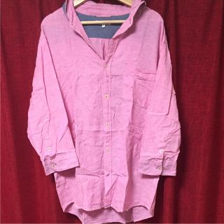 大きいサイズ 七分袖ピンクシャツ 4L 中古(シャツ)