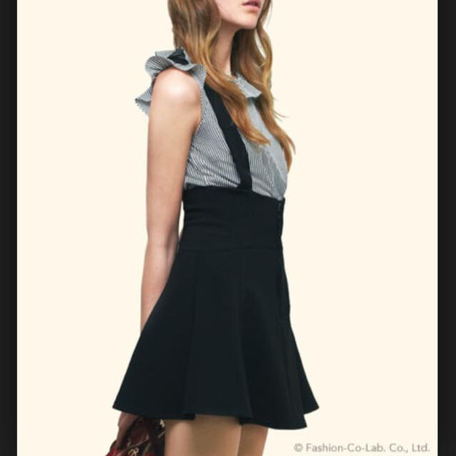 SNIDEL(スナイデル)のハイウエストサロペットSK ネイビー レディースのスカート(ミニスカート)の商品写真