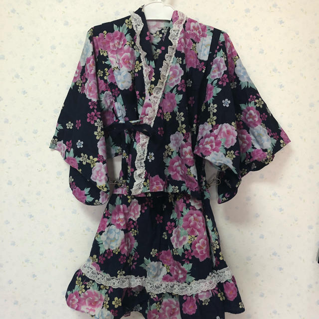 ◇kidsセットアップ浴衣◆ キッズ/ベビー/マタニティのキッズ服女の子用(90cm~)(甚平/浴衣)の商品写真