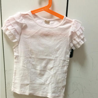 プティマイン(petit main)のチュールフリル袖Ｔシャツ  110(Tシャツ/カットソー)