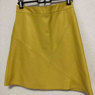 ザラ(ZARA)の【SALE】 ZARA イエローレザースカート(ミニスカート)