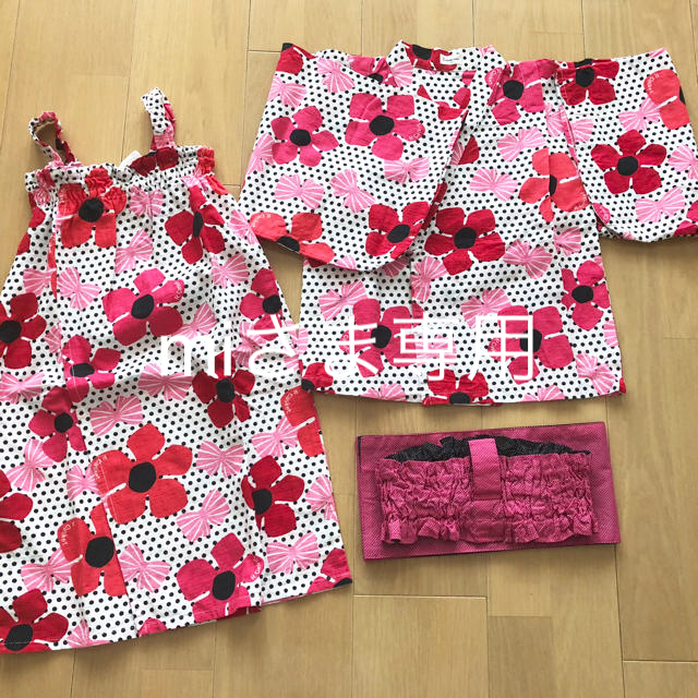 Combi mini(コンビミニ)の中古 コンビミニ combi mini 女の子 浴衣 110 肩紐長さ調節付き  キッズ/ベビー/マタニティのキッズ服女の子用(90cm~)(甚平/浴衣)の商品写真