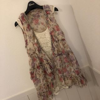 マウジー(moussy)の美品＊花柄シフォン チュニック(チュニック)