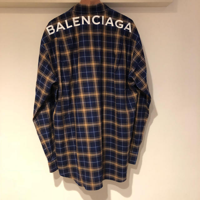 balenciaga バレンシアガ ロゴ チェックシャツ 38