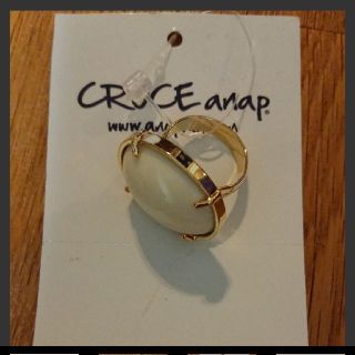 アナップ(ANAP)の新品  CRUCE anap  リング  ゴールド×白  タグ付き(リング(指輪))