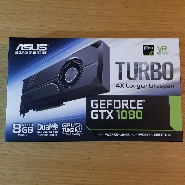 ASUS(エイスース)のASUS Geforce TURBO-GTX1080-8G その① スマホ/家電/カメラのPC/タブレット(PCパーツ)の商品写真