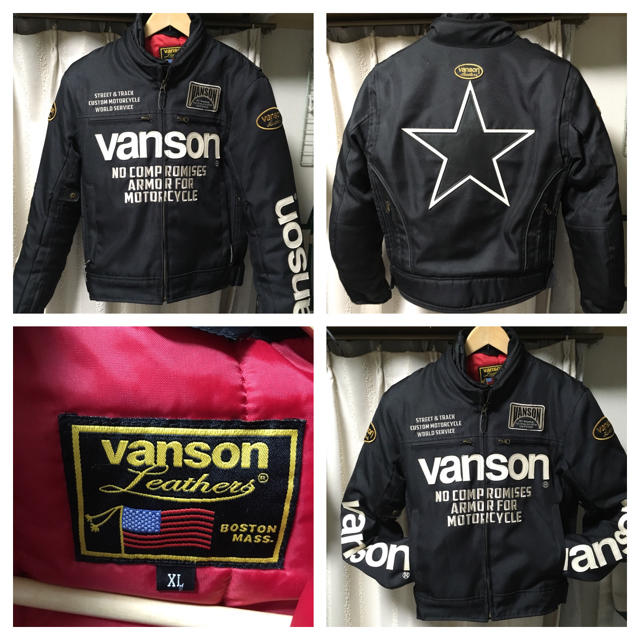 VANSON(バンソン)のVANSON バンソン ナイロンジャケット ブラック 黒 ハーレーダビッドソン メンズのジャケット/アウター(ライダースジャケット)の商品写真