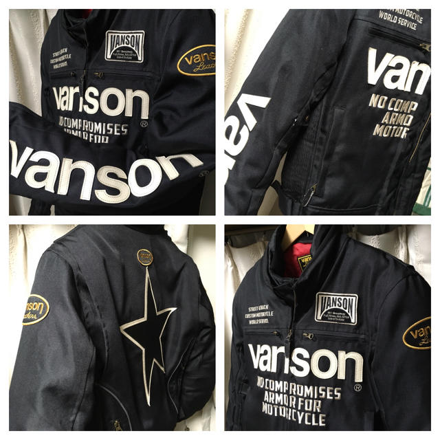 VANSON(バンソン)のVANSON バンソン ナイロンジャケット ブラック 黒 ハーレーダビッドソン メンズのジャケット/アウター(ライダースジャケット)の商品写真