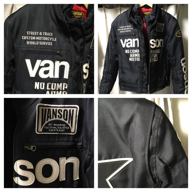 VANSON(バンソン)のVANSON バンソン ナイロンジャケット ブラック 黒 ハーレーダビッドソン メンズのジャケット/アウター(ライダースジャケット)の商品写真