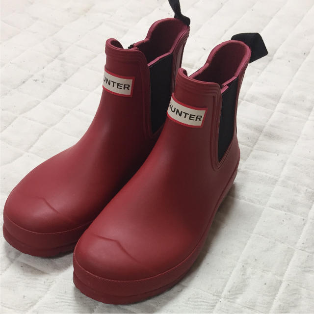 美品 HUNTER レインシューズ RED US7