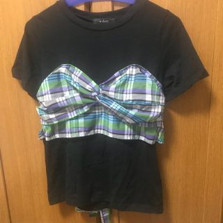 ダブルクローゼット(w closet)のwcloset  チェック ビスチェ ドッキング プルオーバー(カットソー(半袖/袖なし))