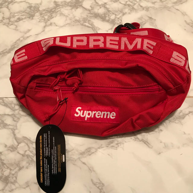 Supreme18ssウエストバック赤RED新品