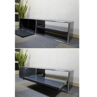 美品 USMハラー 2列1段 TV台 テレビボード アントラサイトの