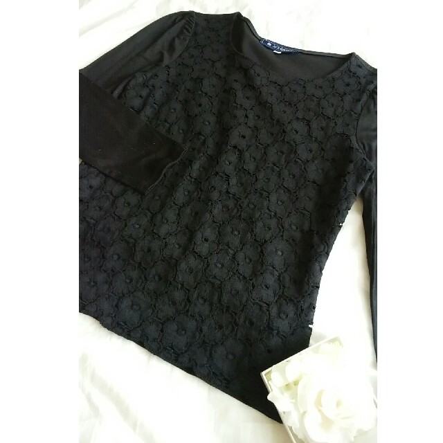 M'S GRACY(エムズグレイシー)のフロントフラワーカットワーク♡七分丈トップス レディースのトップス(Tシャツ(長袖/七分))の商品写真