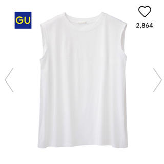 ジーユー(GU)のGU マーセライズドノースリーブTZ 白 新品未使用(Tシャツ(半袖/袖なし))