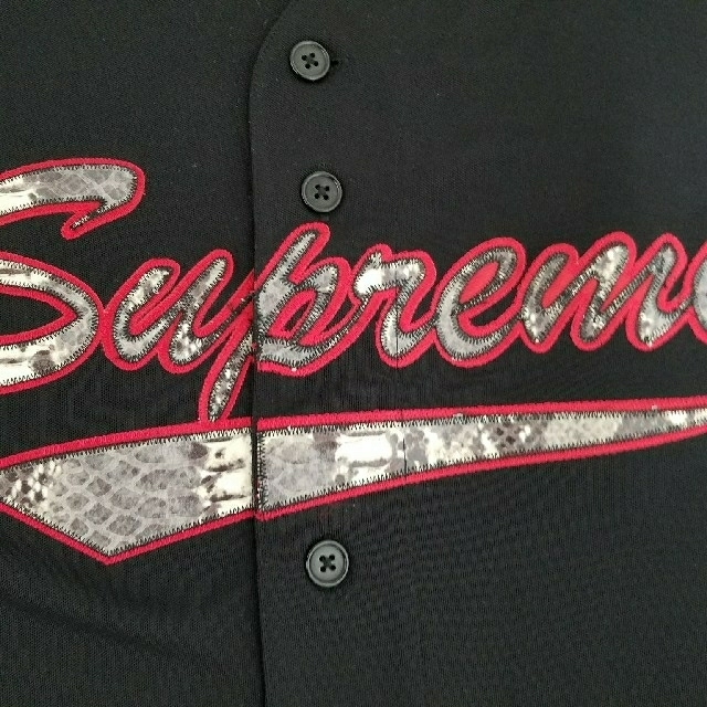 supreme baseball jersey snake script 黒M 1