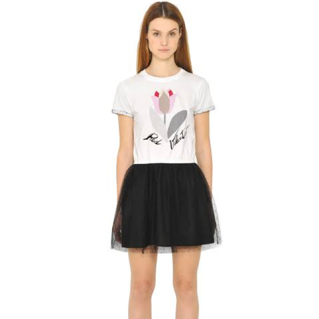 RED VALENTINO(レッドヴァレンティノ)の【新品・未使用】RED VALENTINO チュールスカート Tシャツワンピース レディースのワンピース(ミニワンピース)の商品写真