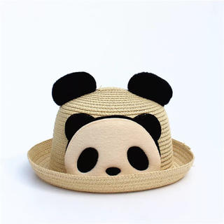 パンダの麦わら帽子 ブラウン(帽子)