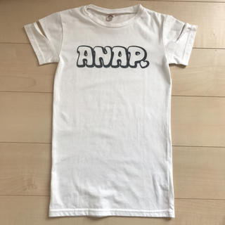 アナップキッズ(ANAP Kids)の【夏物処分】ANAP kids☆☆袖デザイングリッターロゴTシャツワンピース(ワンピース)