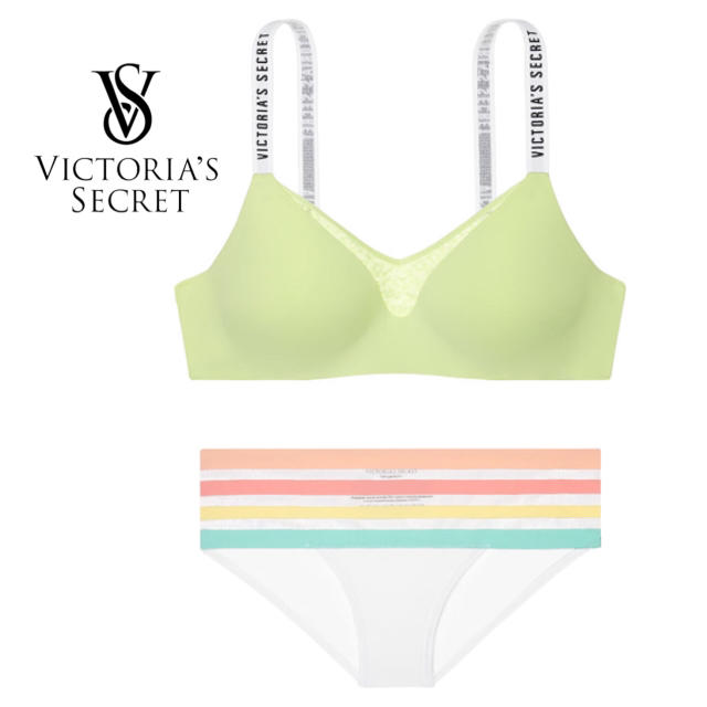 Victoria's Secret(ヴィクトリアズシークレット)のVSノンワイヤーレオパードブラ＆ショーツセット(カラフル) レディースの下着/アンダーウェア(ブラ&ショーツセット)の商品写真