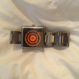 hana様 腕時計 ウォッチ 時計 シルバー ミラー  オレンジ スクエア(腕時計)