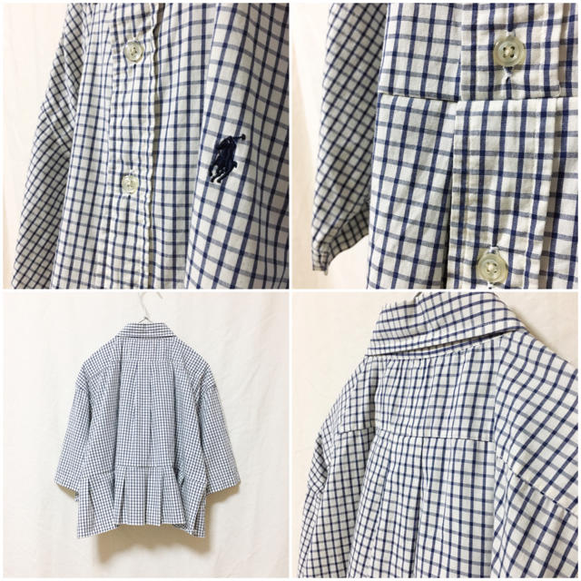 POLO RALPH LAUREN(ポロラルフローレン)の［remake］ネイビーラルフローレンフリルシャツ レディースのトップス(シャツ/ブラウス(半袖/袖なし))の商品写真