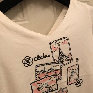 クレイサス(CLATHAS)の◼️クレイサス  ピクチャー、カメリア柄ティシャツ(Tシャツ(半袖/袖なし))