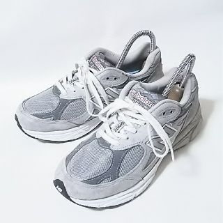 ニューバランス(New Balance)の定3万USA製限定!ニューバランス990大人のビンテージスニーカー希少灰銀最安！(スニーカー)