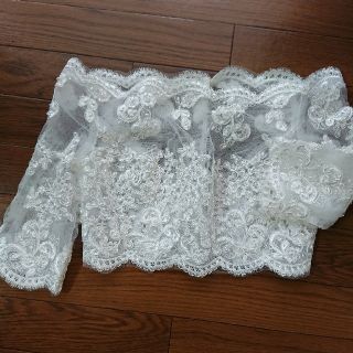 パターンが美しい レースのブライダルボレロ(5分袖)゜・*:.。. seven パターンが美しい レースのブライダルボレロ(5分袖)゜・*:.。. seven