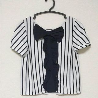 ランバンオンブルー(LANVIN en Bleu)のランバン♡ボーダーTシャツ♡リボン付(Tシャツ(半袖/袖なし))