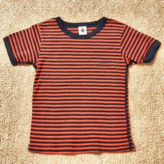 プチバトー(PETIT BATEAU)のプチバトー☆ネイビー×レッド ボーダーTシャツ☆94cm 3ans 3才(Tシャツ/カットソー)