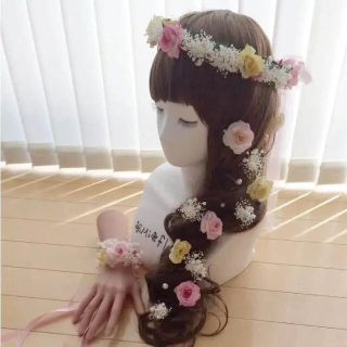 かすみ草花かんむり♡花ピン♡リストブーケの通販 by mi flower