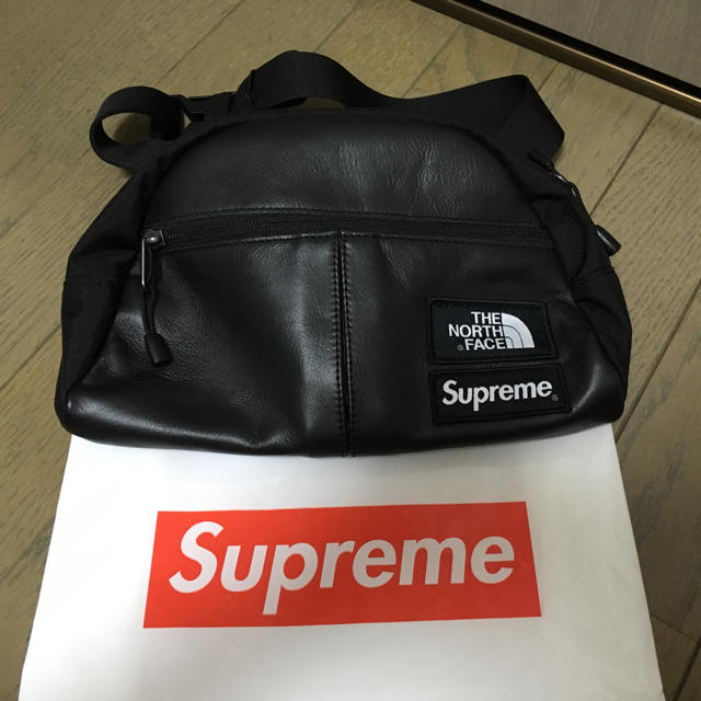 17AW supreme the north face レザーウエストバッグ